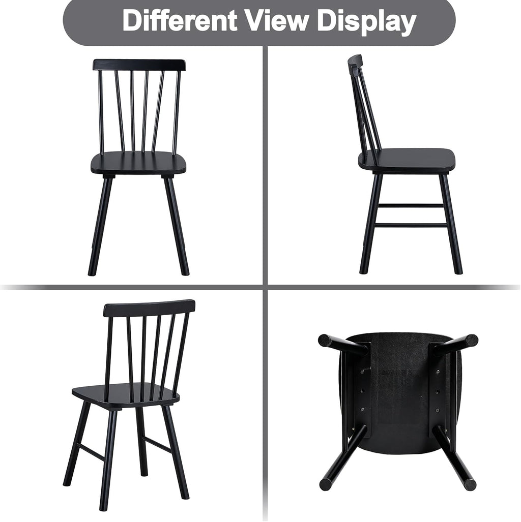 DUHOME Windsor Dining Chairs Set of 4,Farmhouse Style Spindle Back Wooden Kitchen Chairs for Home Kitchen, Dining Room,Living Room,Bistro
