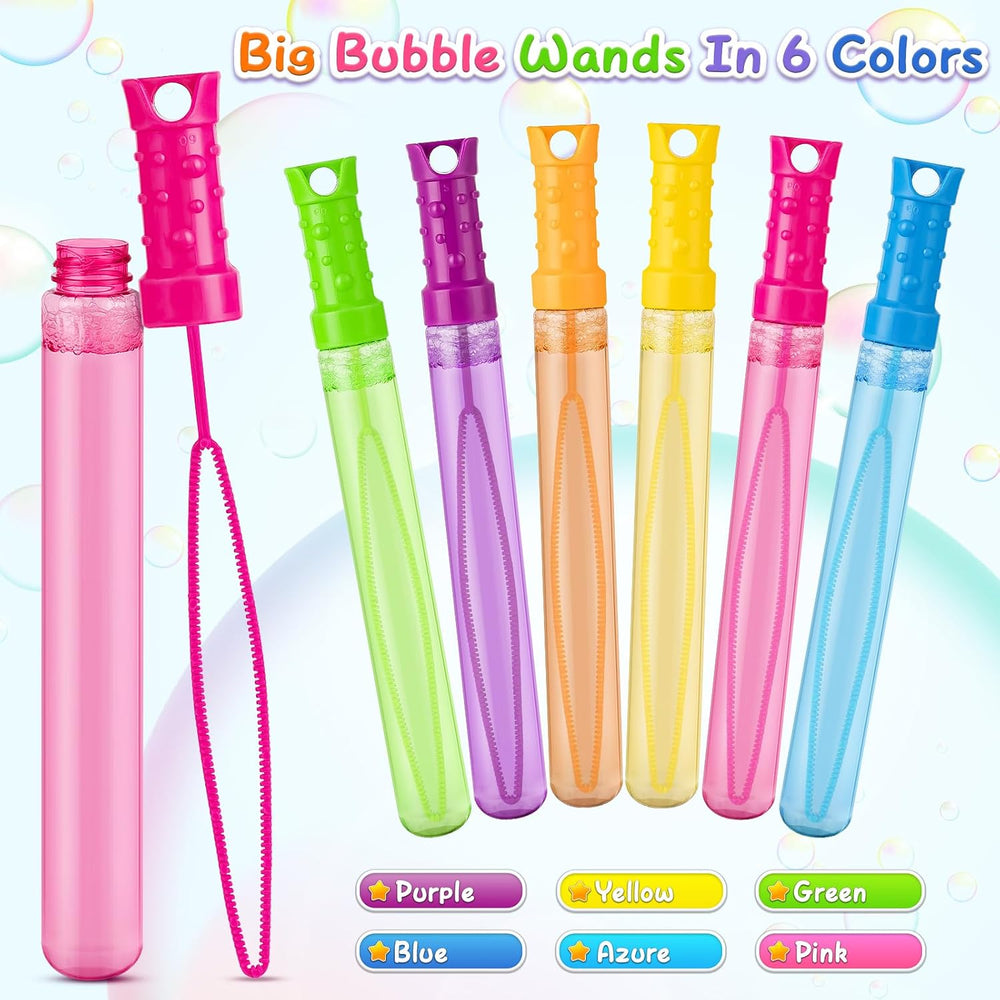 60 Pack Big Bubble Wands Bulk in 6 Colors,Ideal for Easter, Summer, Halloween...