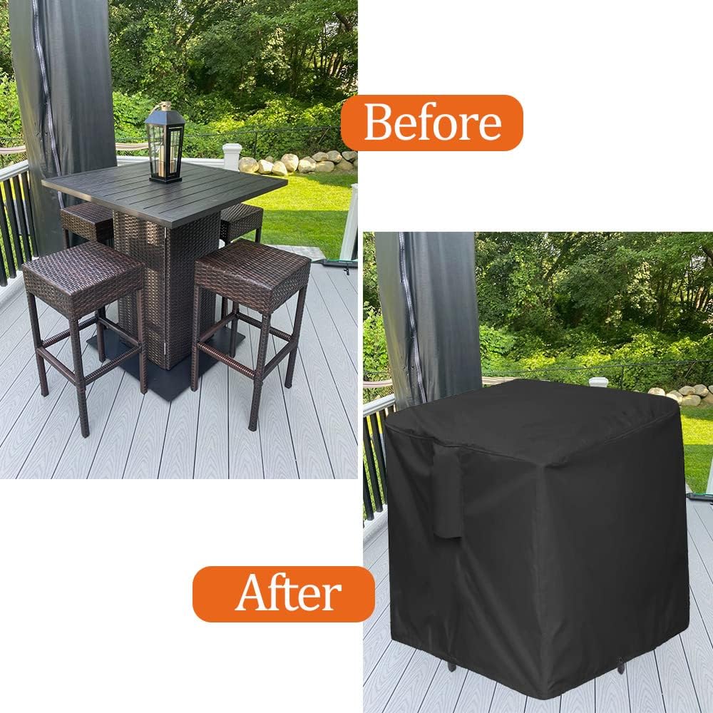 5 piece bar height patio furniture dining set, package contents