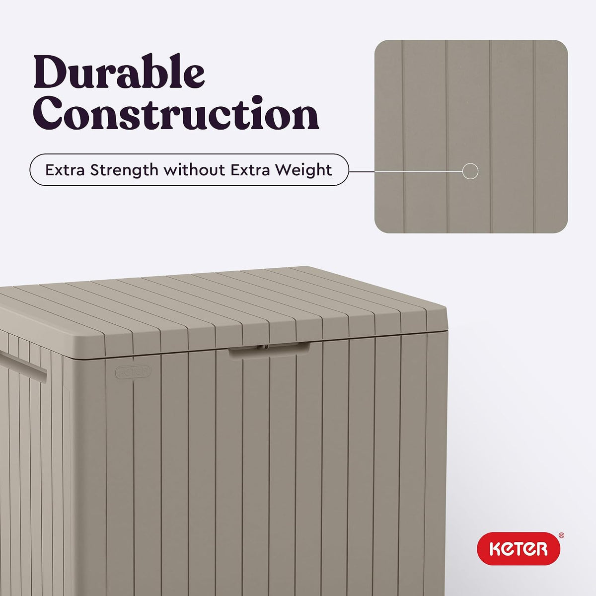 Keter City 30 Gal Outdoor Storage Box and Patio Side Table