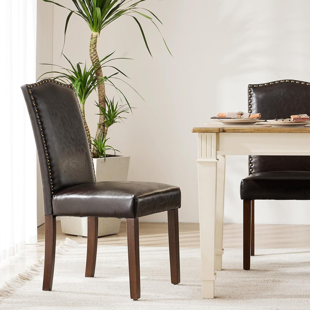 DUMOS Dining Chairs Set of 4, Modern PU Leather Kitchen Table Chairs