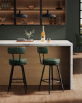 VASAGLE Bar Stools Set of 2, Swivel Counter Height with Back, 25.6-Inch
