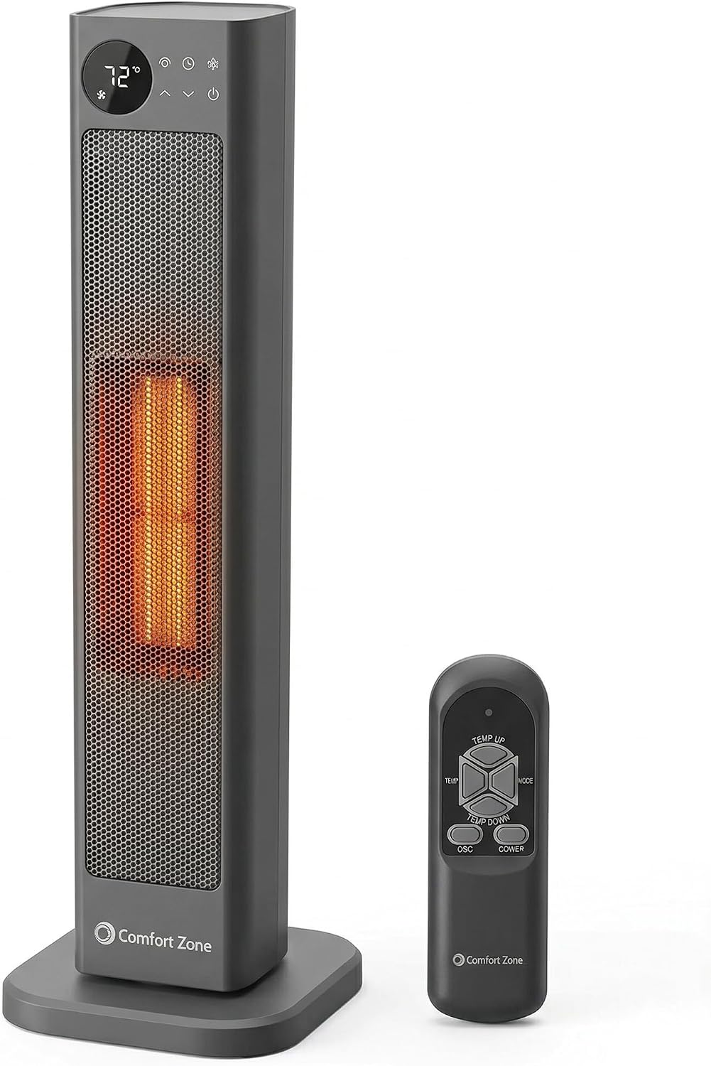 Comfort Zone 30" High Velocity Ceramic Tower Heater with LCD Display