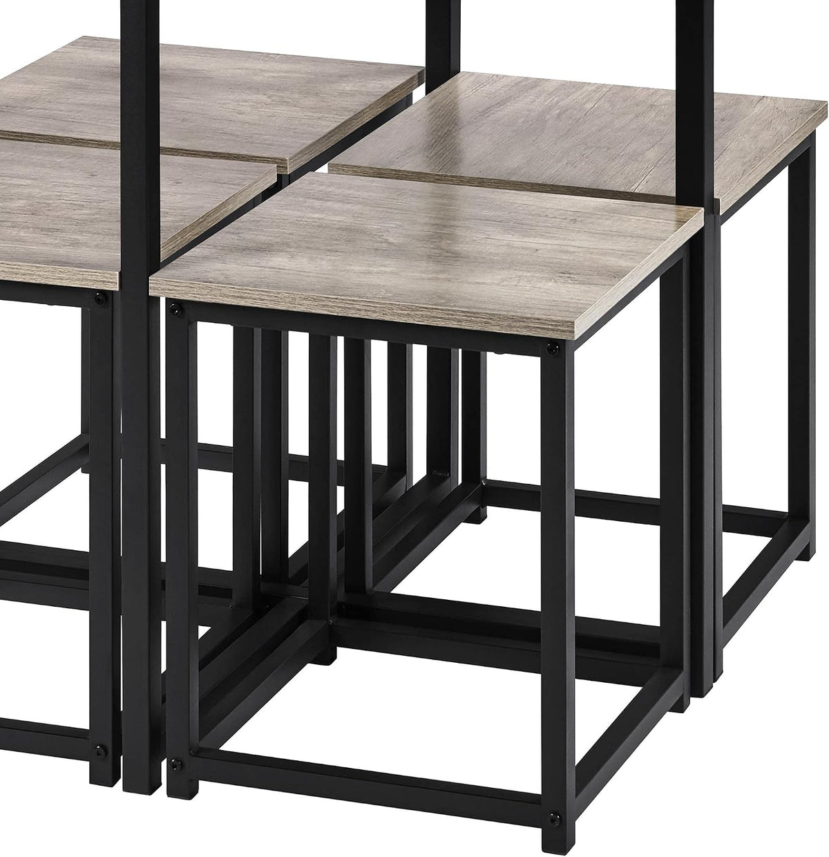 Yaheetech Small Dining Table Set for 4, Space Saving Table and Chairs, Gray
