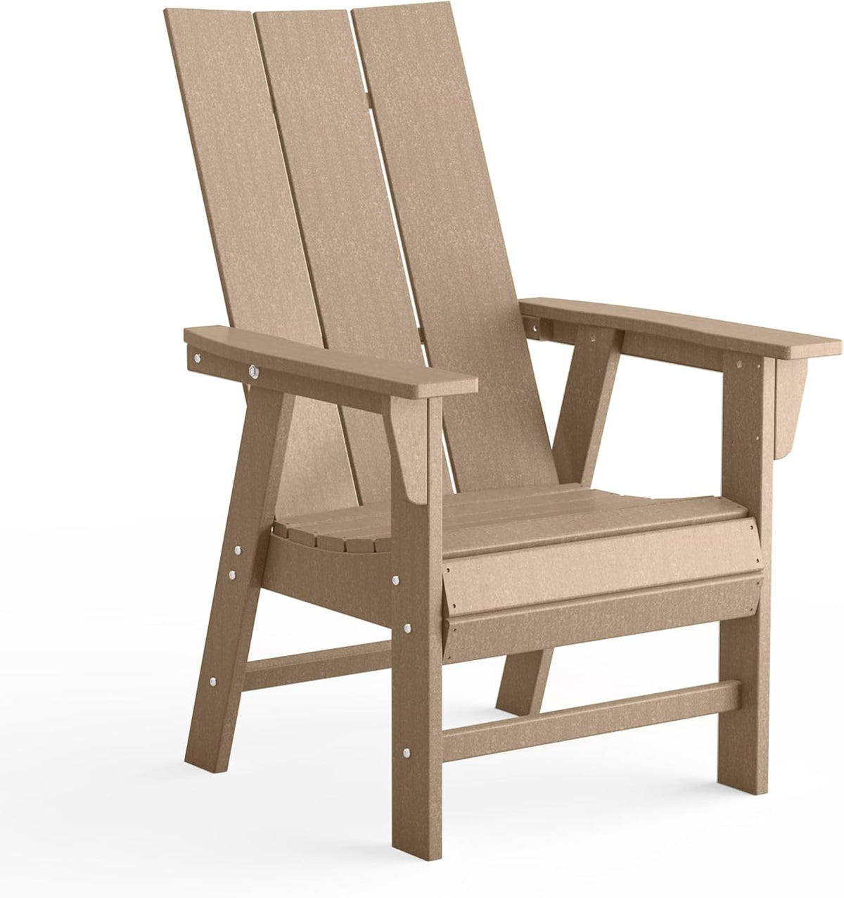 Costaelm Fire Pit Chairs, Outdoor Chair HDPE Adirondack Chair, Modern Patio Porch Chair, Front Porch Backyard Deck Outside Chairs, Weathered Wood