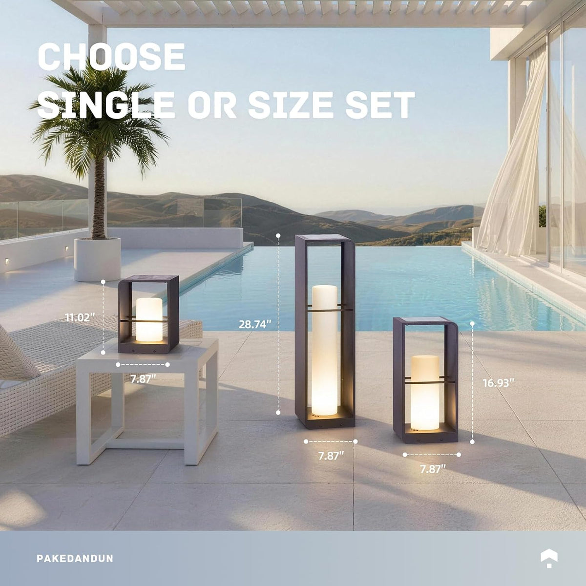Solar Outdoor Table Lamp LED, IP65 Waterproof Tabletop Lamps