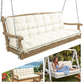 Oxford Fabric Swing Cushions with Backrest & Tie Straps for Patio Bench