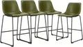 DUMOS Bar Stools Set of 4, Faux Leather Counter Height Bar Chairs for Pub