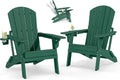 Plawdlik Folding Adjustable Adirondack Chair Set of 2, Patio Chairs, Green