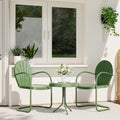 Outdoor 3-Piece Metal Bistro Set, Patio Conversation Set of 2,Green