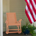 GREENVINES Oversized Outdoor Rocking Chairs Set of 4, HDPE Rocker, Teak