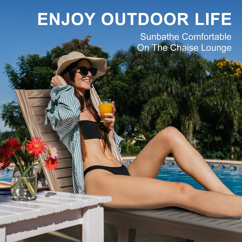 EasyUp Outdoor Chaise Lounge Chairs, 1, Grey
