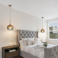KCO 9.8” Large Mid Century Modern Gradient Gold Glass Globe Pendant Light