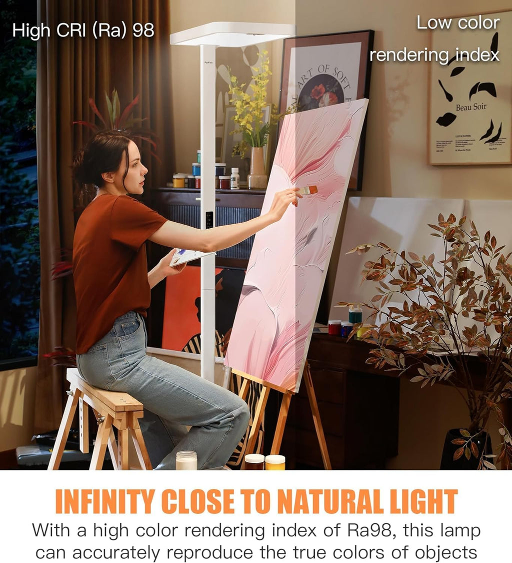 Pure Light Floor Lamp, Motion Sensor, 9500LM, 4000K, Dimmable