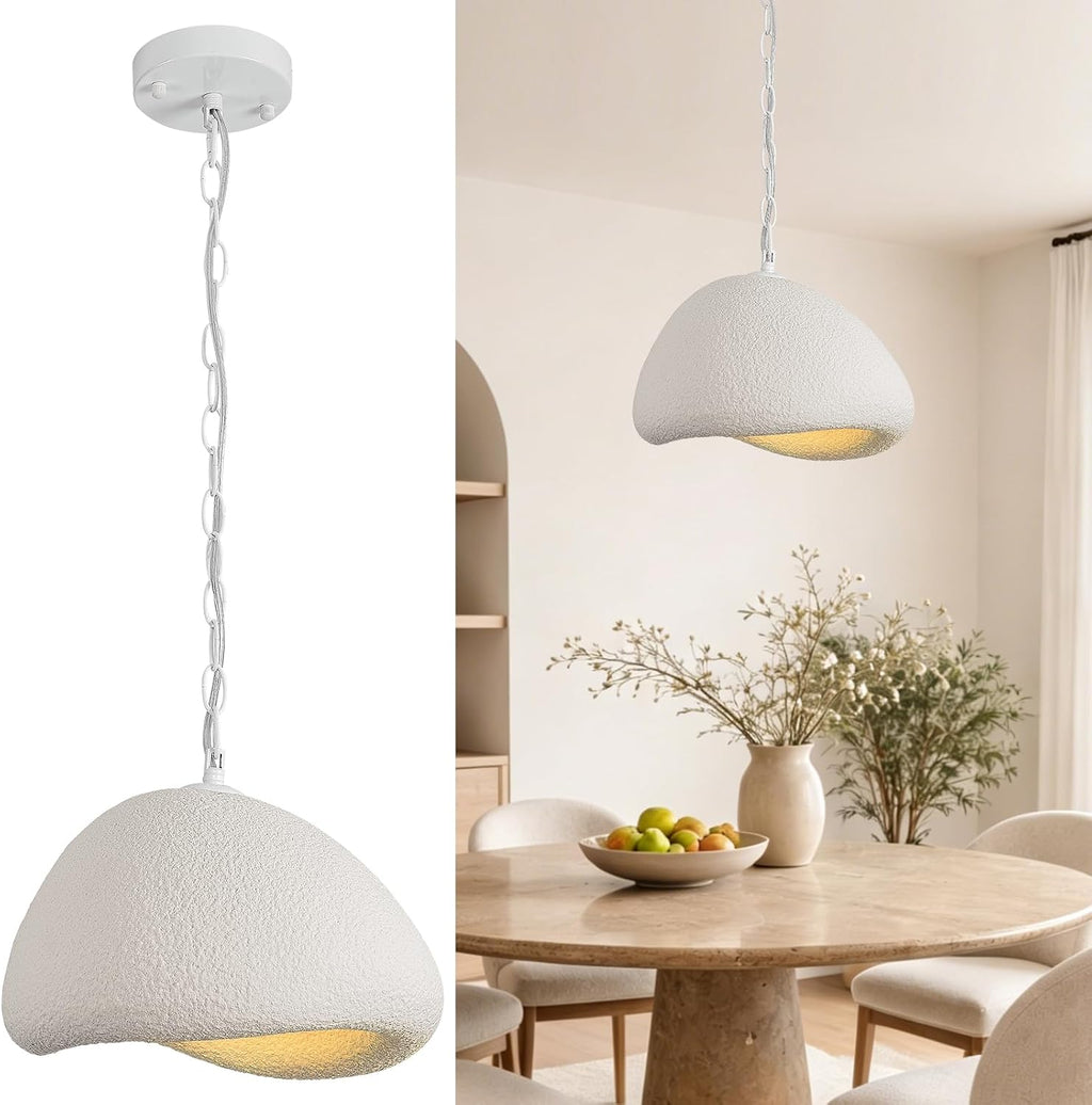 Upgraded 11.8in Wabi Sabi Pendant Light,E26 Base,Fiberglass hanging lamp