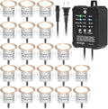 HIBOITEC 20 Packs Low Voltage Deck Lights Kit with Transformer IP67 2700K