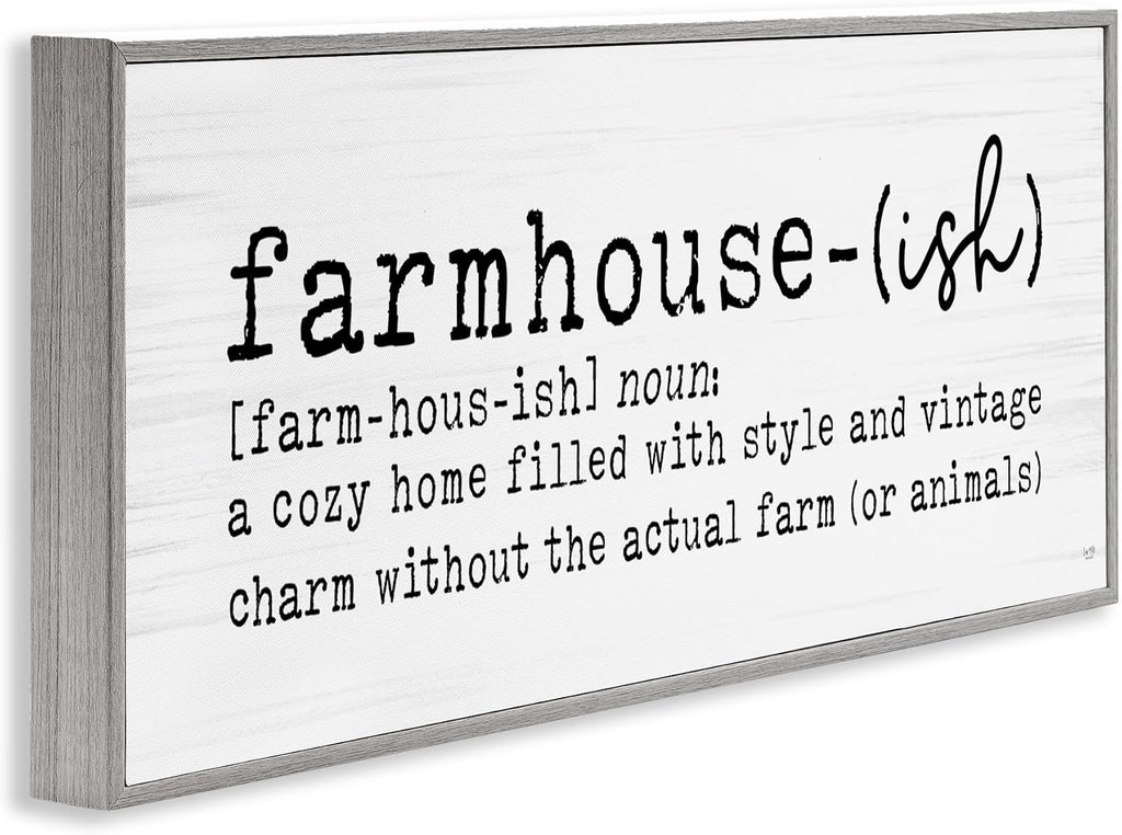 Playful Farmhouse Definition Sign Birch, 13 x 30 Inch Framed Giclée Print