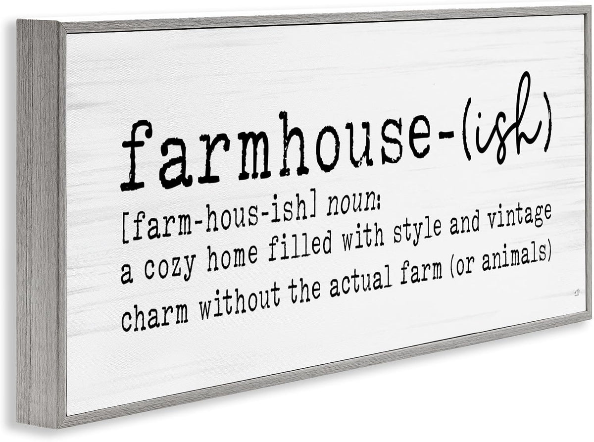 Playful Farmhouse Definition Sign Birch, 13 x 30 Inch Framed Giclée Print