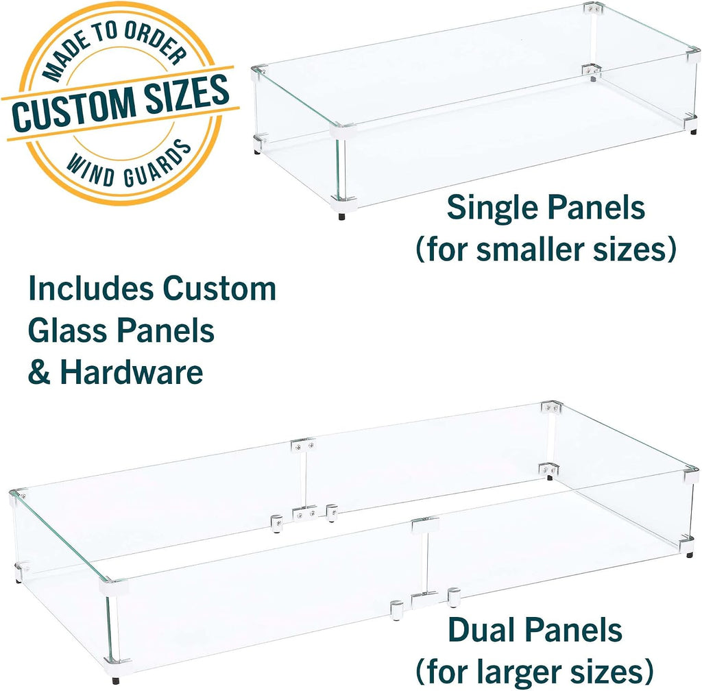 Custom Sized Wind Guard for Gas Fire Pits - Celestial Fire Glass