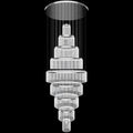 Flashing God H120'' Large 9-Tier Crystal Chandelier for High Ceiling Modern K9 Crystal Raindrop Chandeliers Lighting Staircase Chandelier Lighting Foyer Villa LED Dimmable 2700-6000K