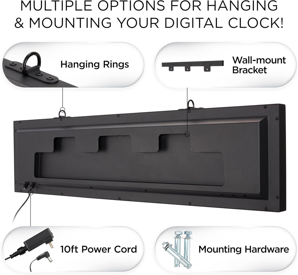 Ivation Large Outdoor Waterproof Digital Clock w/Big Display & Timer, 36"