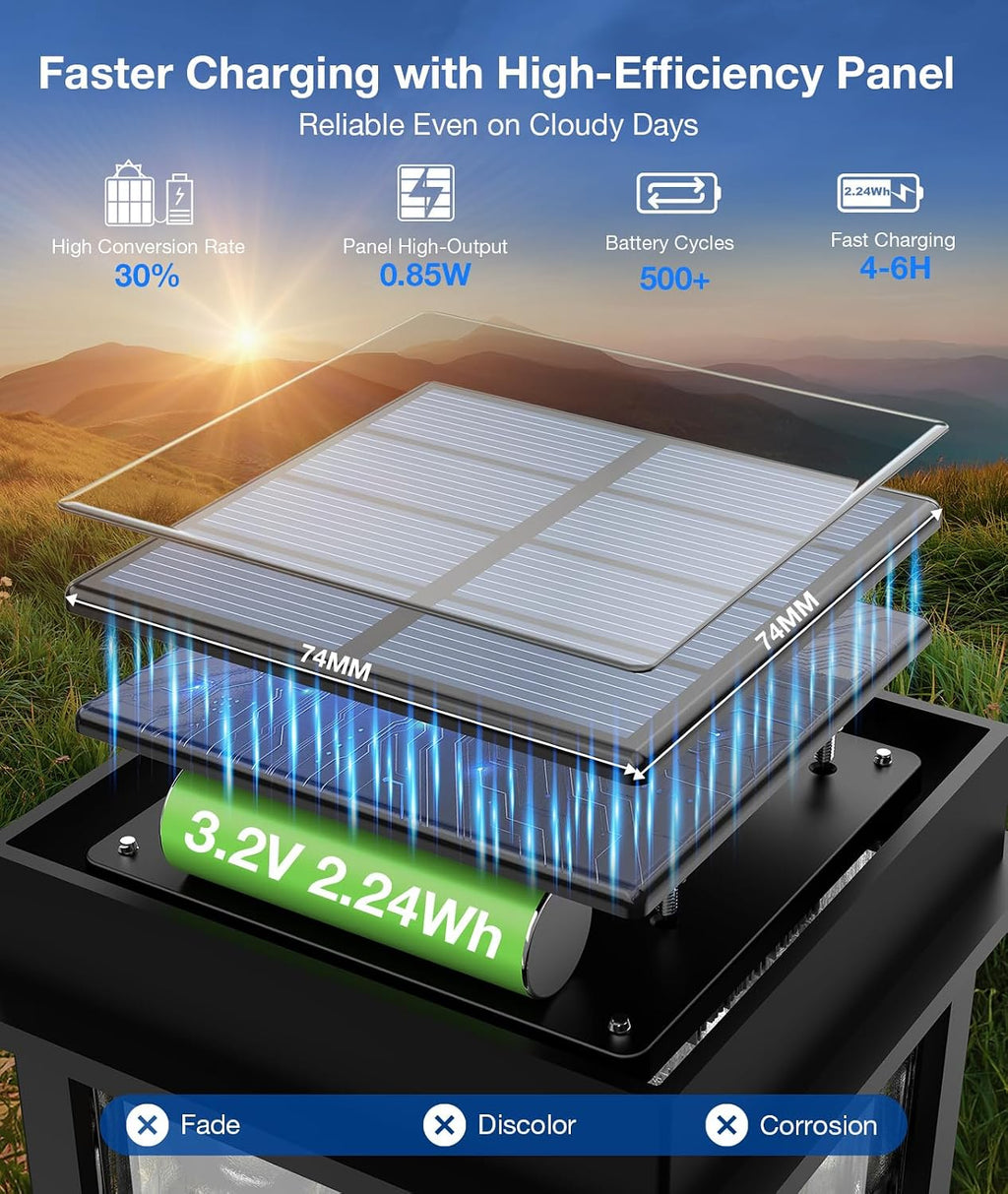 XMCOSY+ Solar Pathway Lights, 4 Pack 2-in-1 Landscape Lighting for Garden
