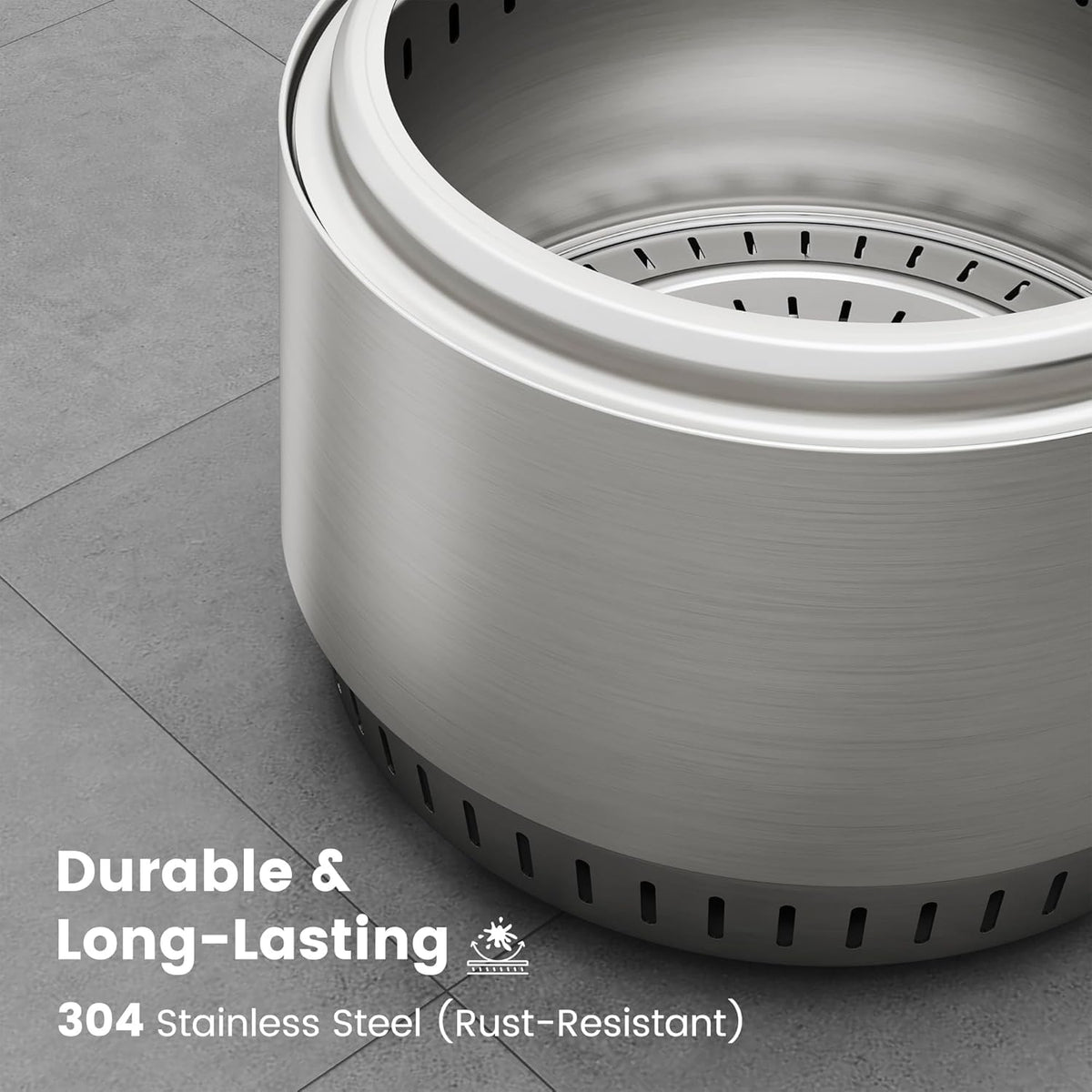 Outdoor Smokeless Fire Pit Stainless Steel Wood Burning Firepit