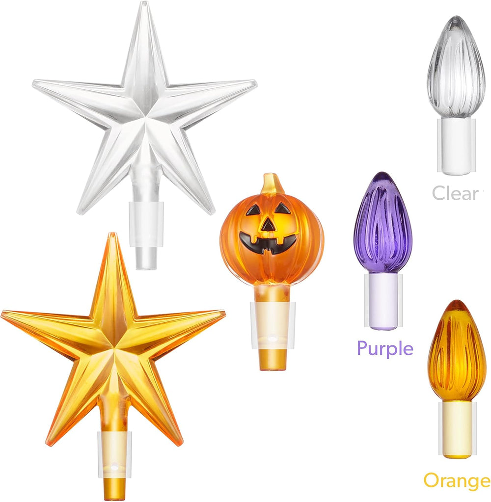 Casafield Hand-Painted Ceramic Halloween Tree, 15-Inch Pre-Lit Decoration wit...