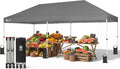 CROWN SHADES 10x20 Pop Up Canopy Tent, Event Shelter,Gray