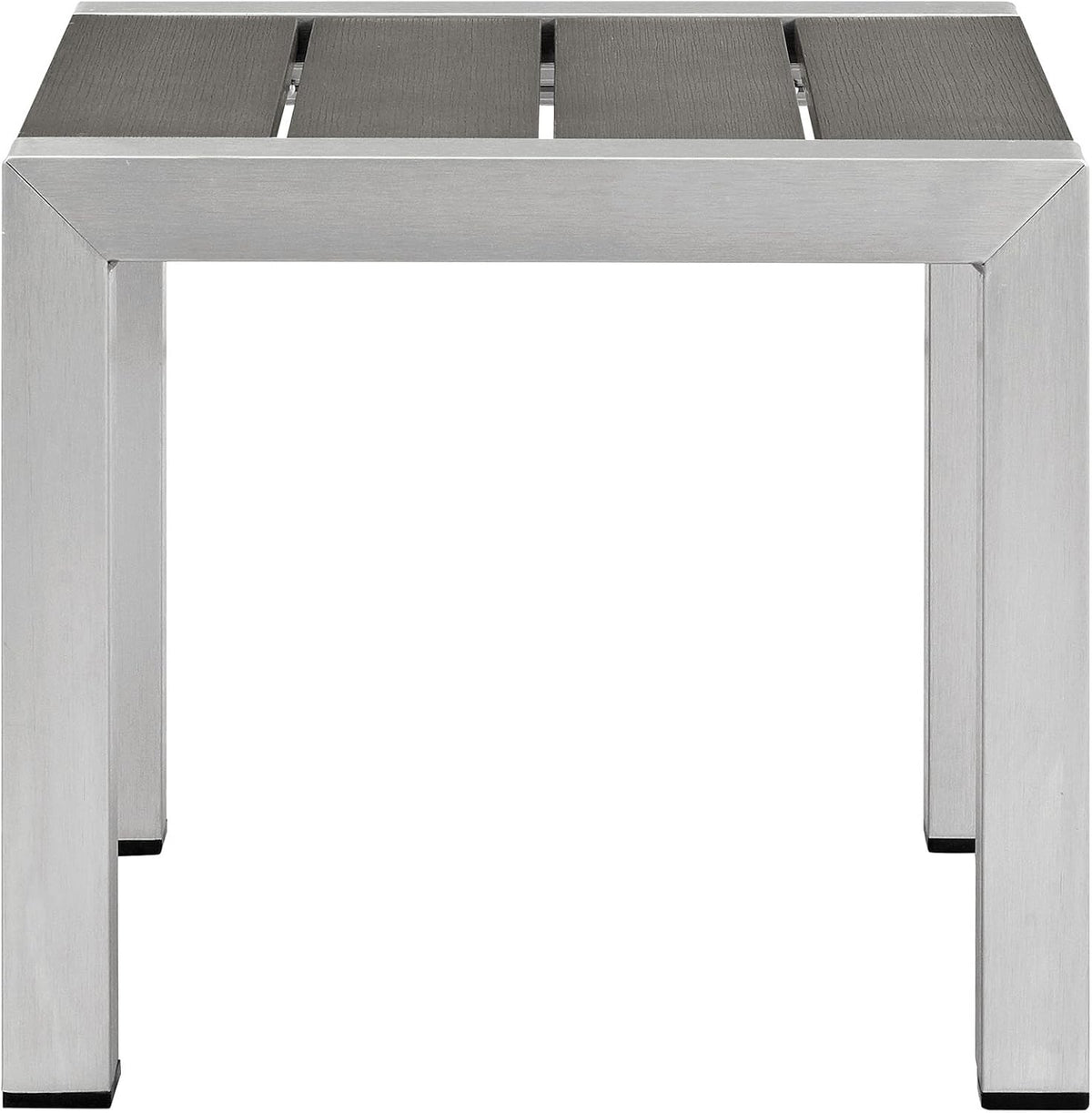 Lexmod Modway Shore 3-Piece Aluminum Outdoor Patio Furniture Set in Silver Navy