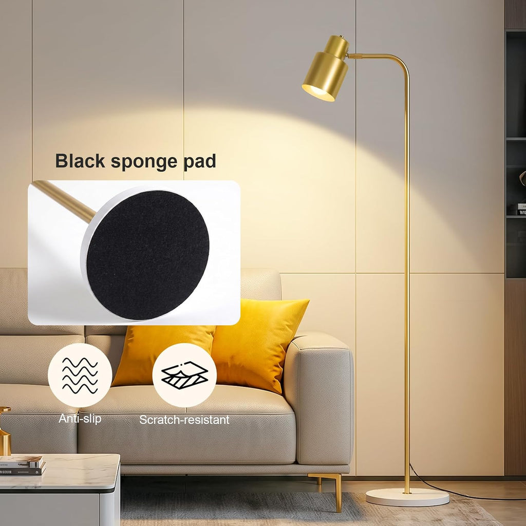 Modern Minimalist Gold Floor Lamp with Three Color Dimming Bulb