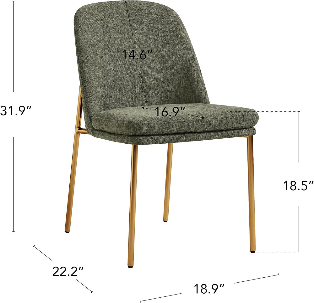 CHITA Modern Dining Chairs Set of 3, Upholstered Dining Chair, Moss Green