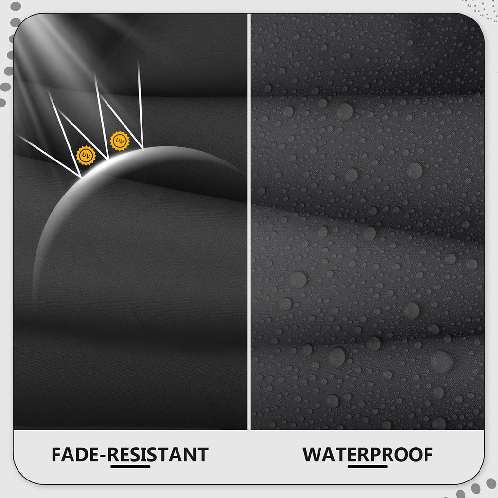 14 Piece Outdoor Patio Waterproof Cushion Covers, Fits 6-Seat Wicker Rattan Sectional Couch Chair Furniture Cover Replacement Set - Fade-Resistant Patio Cushion Covers with Zipper