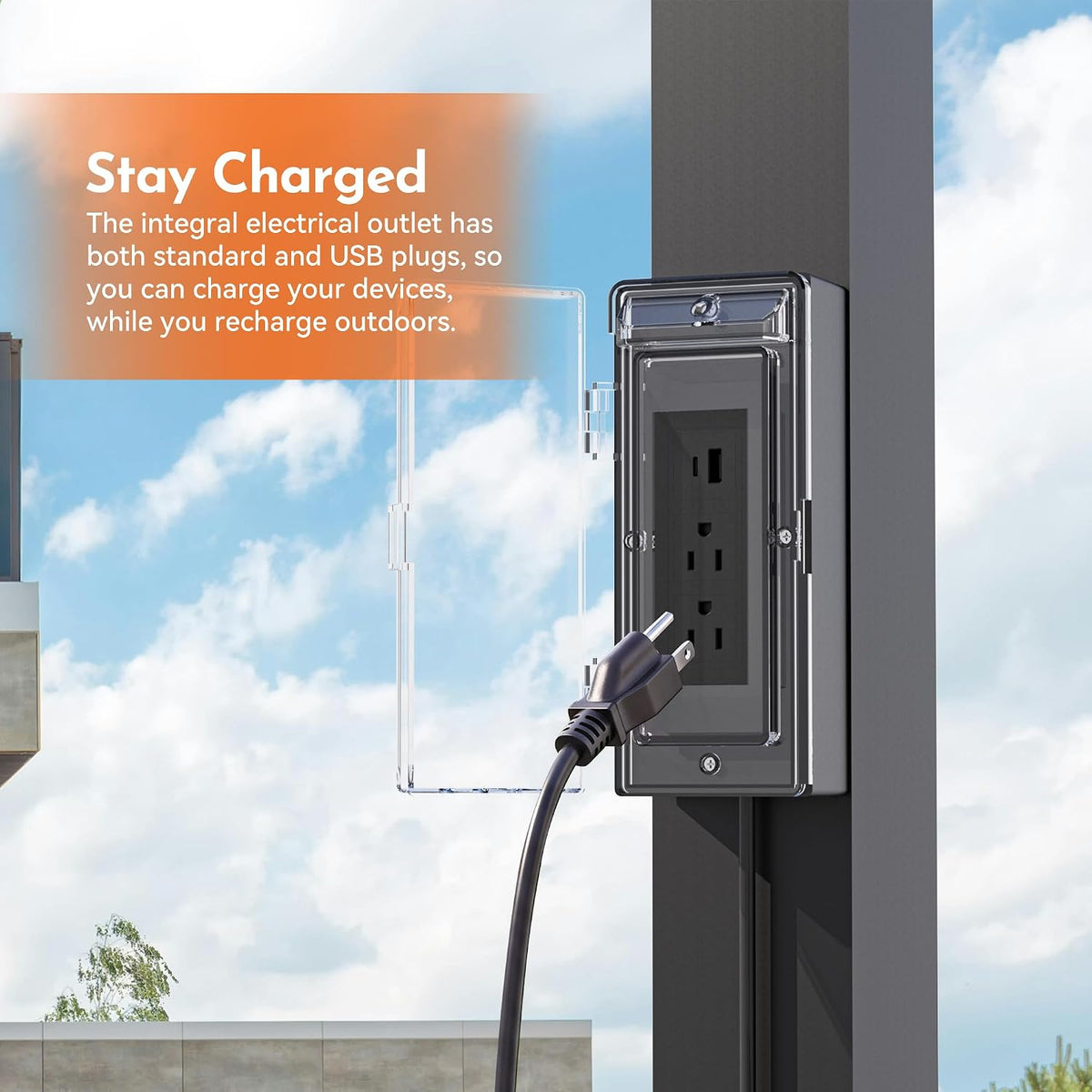 Modern Shade Pergola 12'x24' with USB Power Strip & Net and Curtain, Black