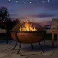 Sunnydaze Round Steel Outdoor Wood-Burning Fire Pit, 32", Copper