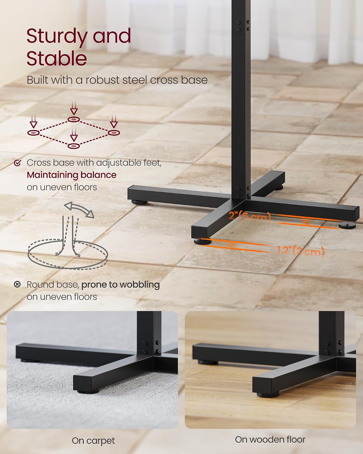 vasagle round bar table, high top bar pub, side view