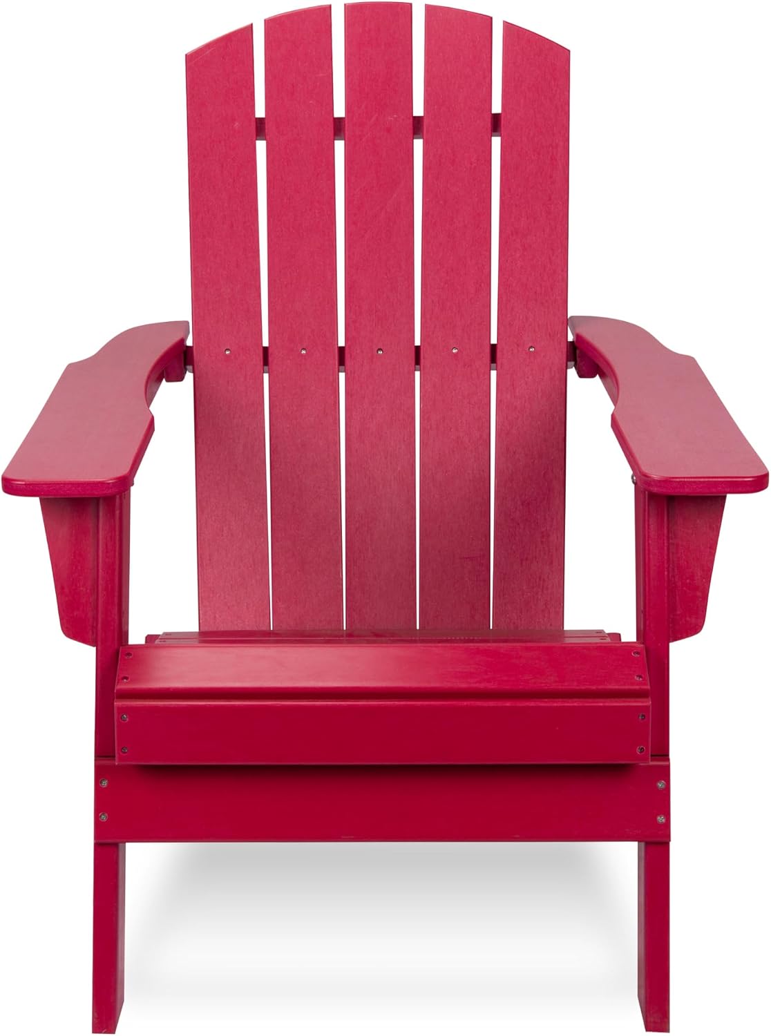 Shine Company 7626CP Seaside Mid-Century Modern Folding Plastic Adirondack Chair | Durable Resin Composite Fire Pit Chairs – Chili Pepper