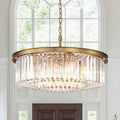 Modern 9-Light Crystal Chandelier, 24 Inch Copper