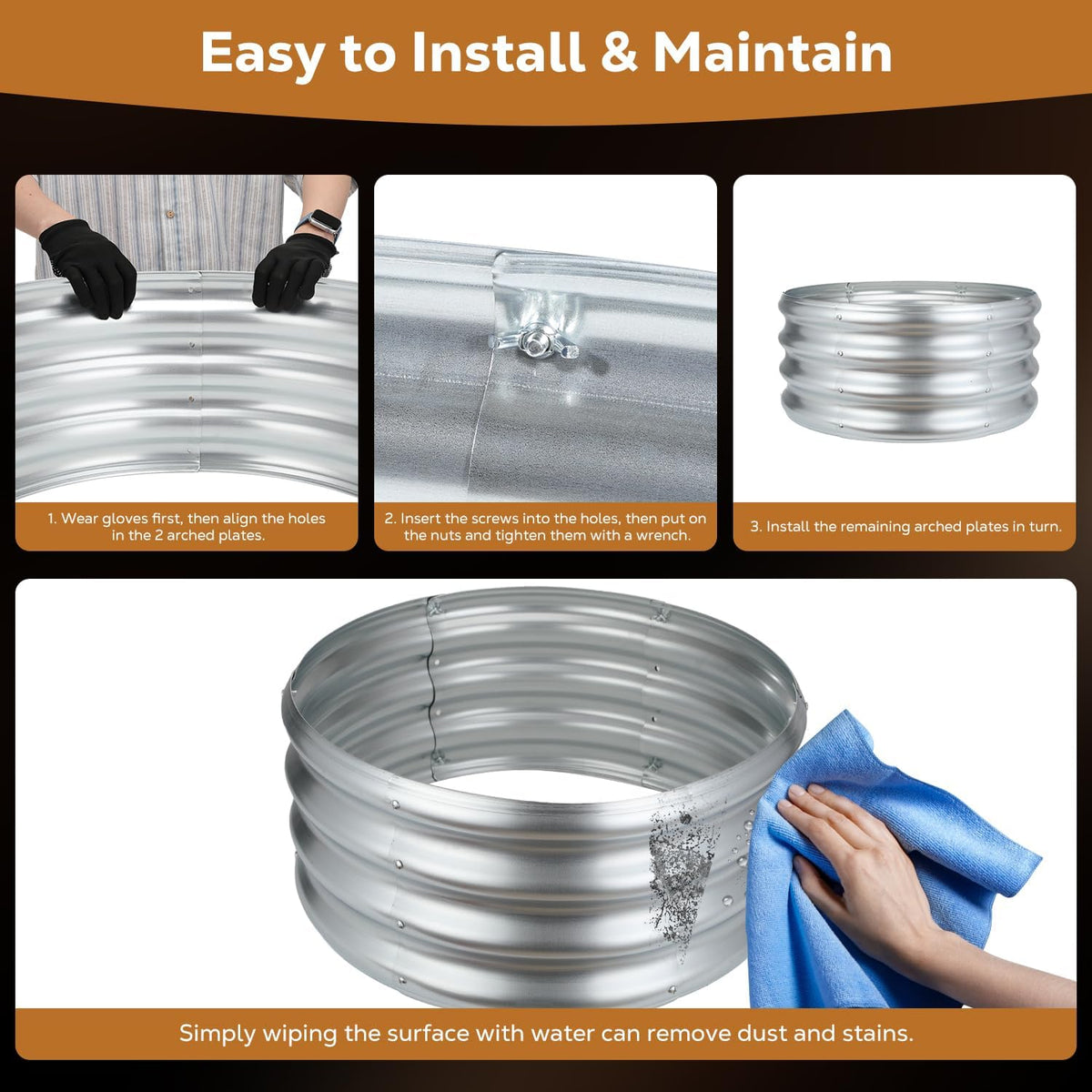 raynesys 24″ round galvanized fire pit ring for, package contents