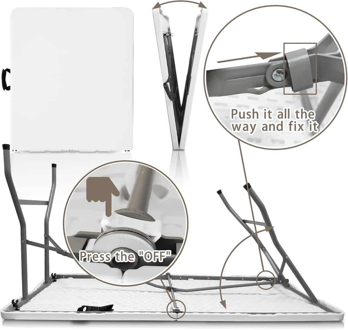 5FT Folding Table,Versatile Foldable Table,Portable