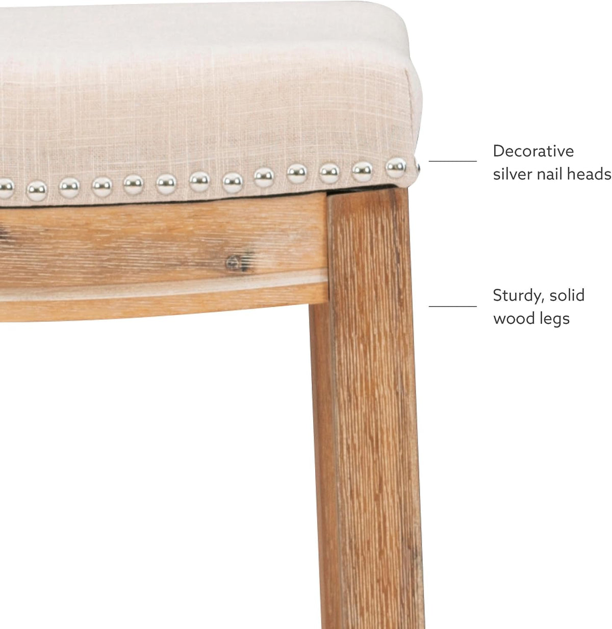 Linon Home Décor Kingston Acacia Counter Stool, Brown