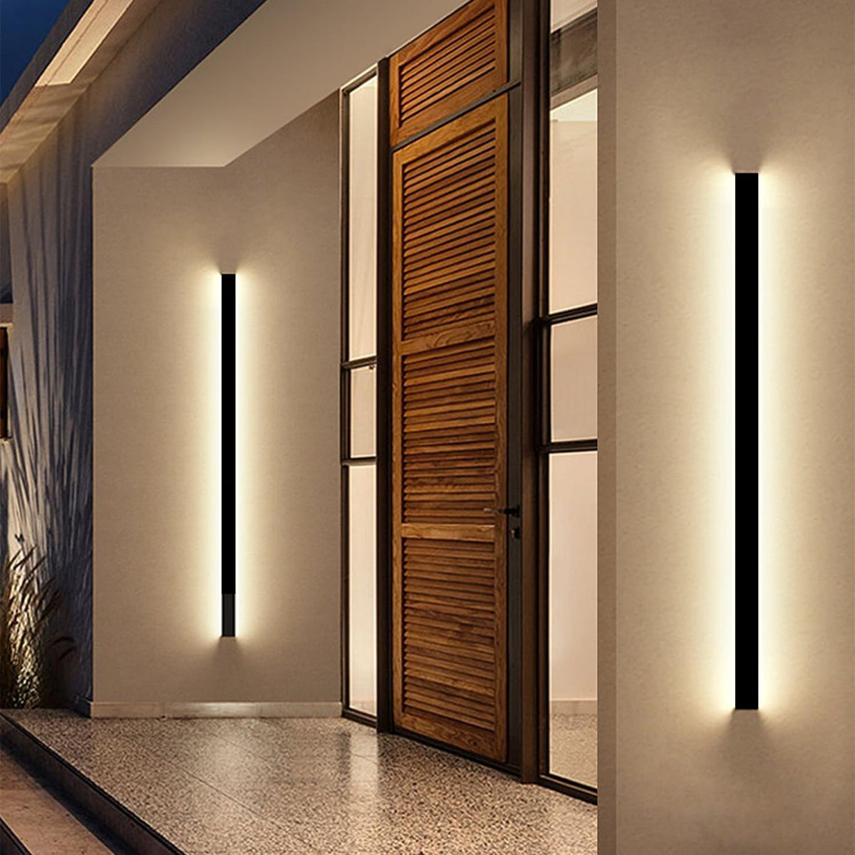 Modern Outdoor Lights - 47.3inch Outdoor Exterior Linear Sconce Black Patio Wall Light Fixtures, Long Strip Wall Lights Fixture Outside for Garage, House