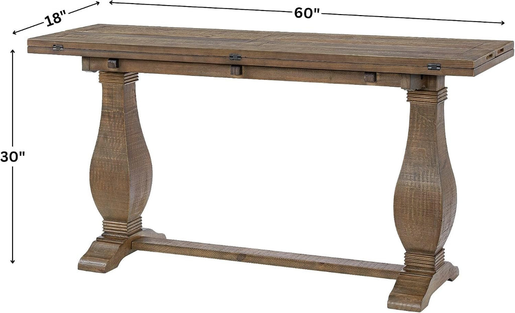 Martin Svensson Home Napa Solid Wood Flip Top Sofa Table, Natural
