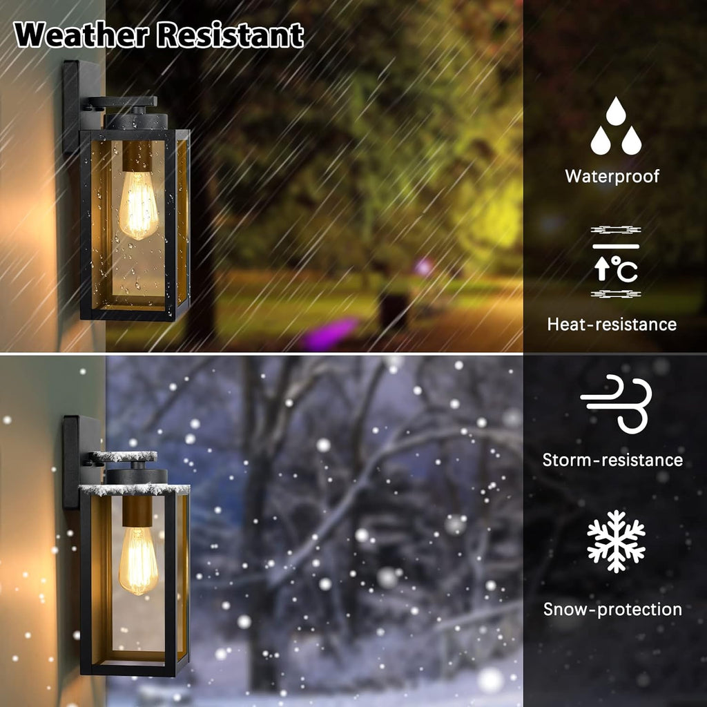 BesLowe Outdoor Wall Light Fixtures, Modern Black Exterior Wall Lanterns