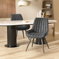 Nalupatio Modern Dining Chairs Set of 2, Comfy Dining Room Chairs with Thick Cushions, Upholstered Fabric Kitchen Side Chairs with Metal Legs, Dark Grey