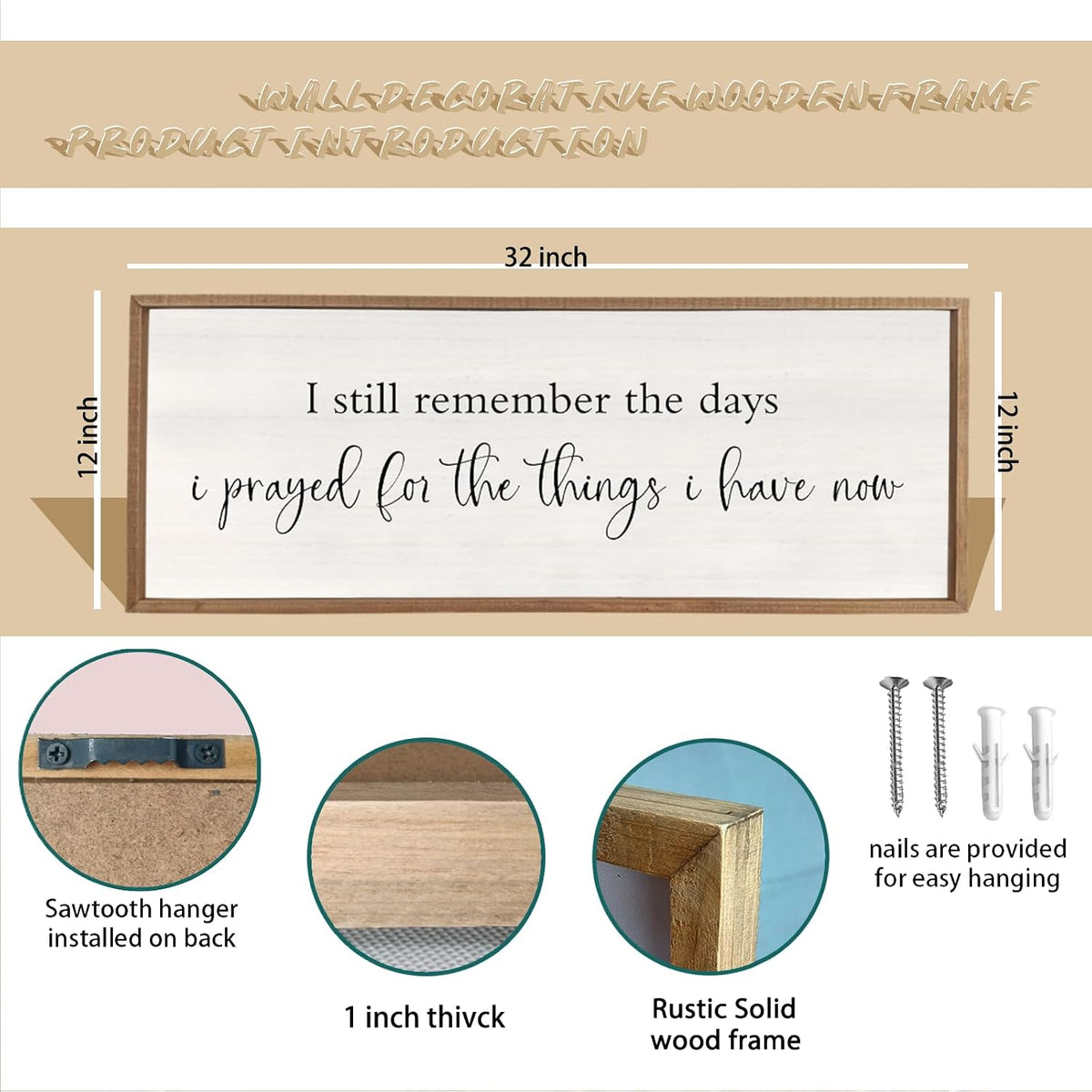 comurdyo I Still Remember the Days I Prayed Sign, 32" x 12", Wood