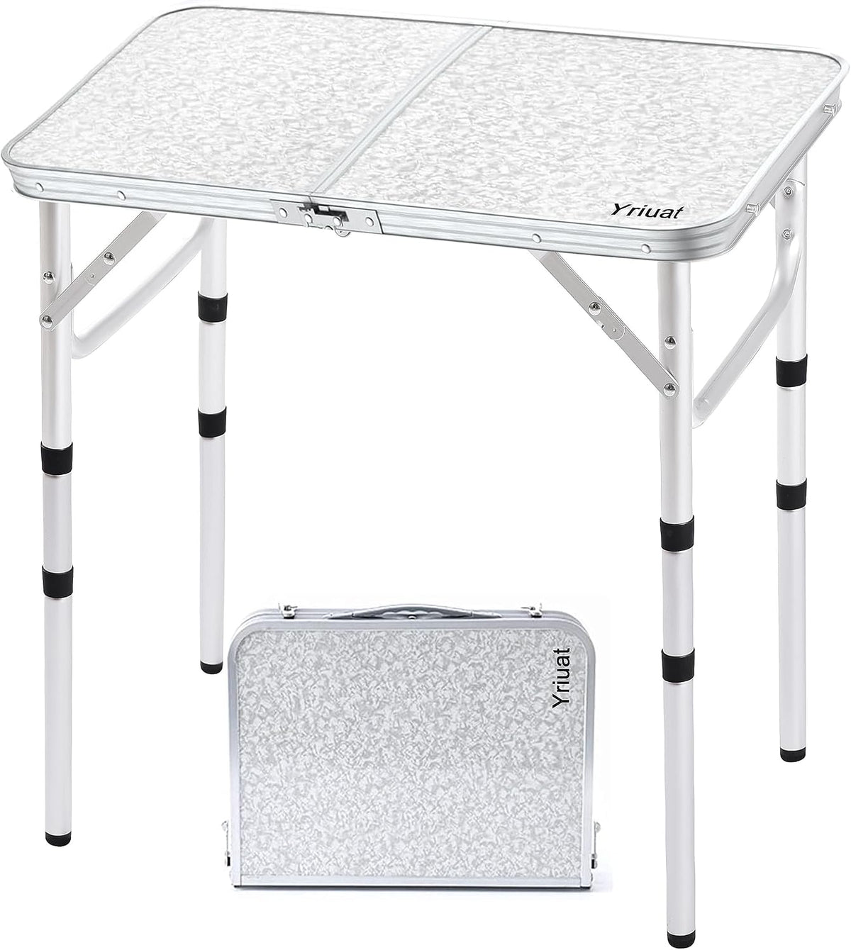 Folding Camping Table, Adjustable Height Portable Picnic Table, 24"x 16"