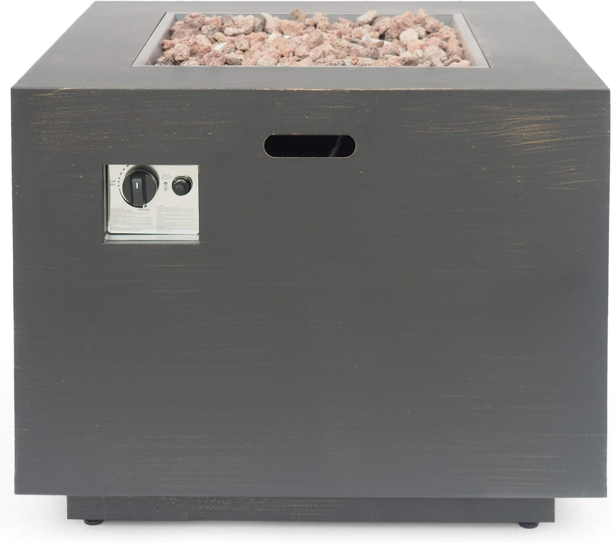 Christopher Knight Home Solomon Outdoor 33-Inch Square Fire Pit, Brushed Brown