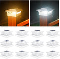 VOLISUN 12Pack Solar Post Cap Lights, 2 Color Modes Deck Lights, White