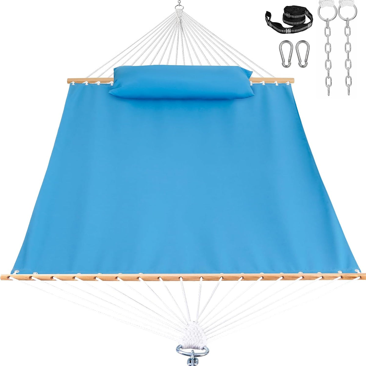 Lazy Daze 12 FT Sunbrella Fabric Hammock, Non-Fading Double Outdoor Hammock